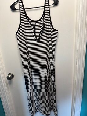 Torrid Black & White Striped Maxi Tank Dress